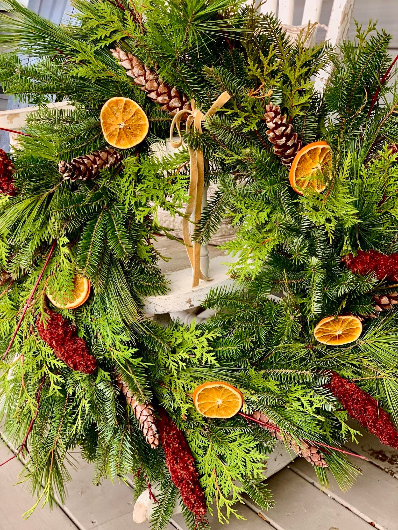 Wreath making workshop at Front Porch Flowers