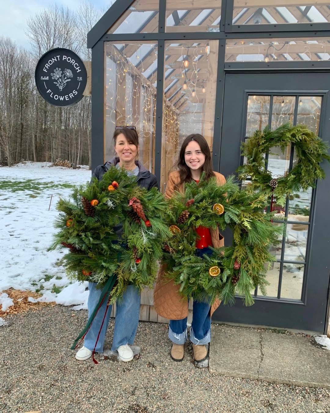 Wreath making workshop at Front Porch Flowers