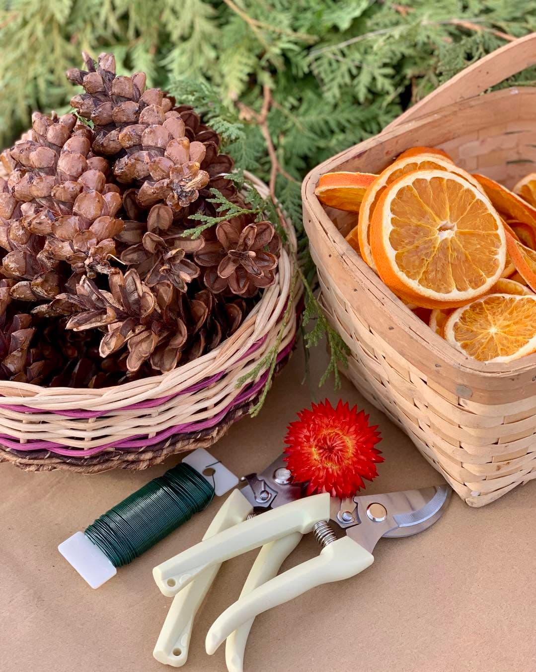 Wreath making workshop at Front Porch Flowers